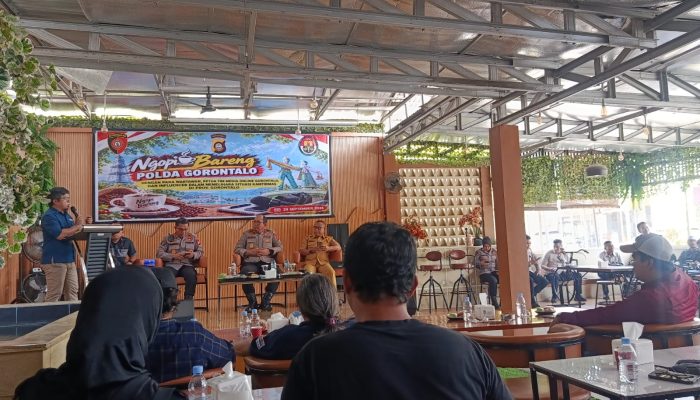 Polda Gorontalo Ngopi Bareng Insan Pers, Bahas Situasi Kamtibmas
