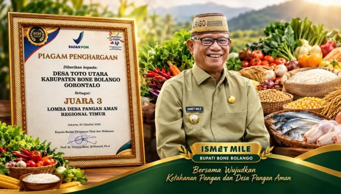 Pemkab Bone Bolango Raih Penghargaan Desa Pangan Aman, Bupati Ismet Mile Terima Apresiasi BPOM